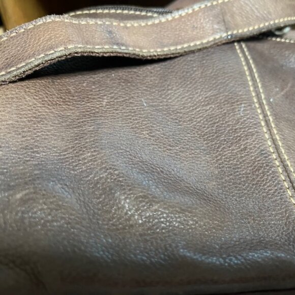 VTG Fossil Sutter Multi-Pocket Messenger Crossbody Pebbled Finish Leather Bag - Picture 16 of 16